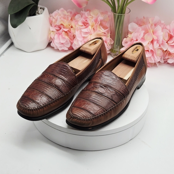 Mezlan Saragossa Genuine Lizard Brown Men\'s Loafer Sz 13 main image 10